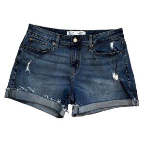 Signature Levis Strauss Women's Distressed Mid Rise Denim Jean Shorts Size 10